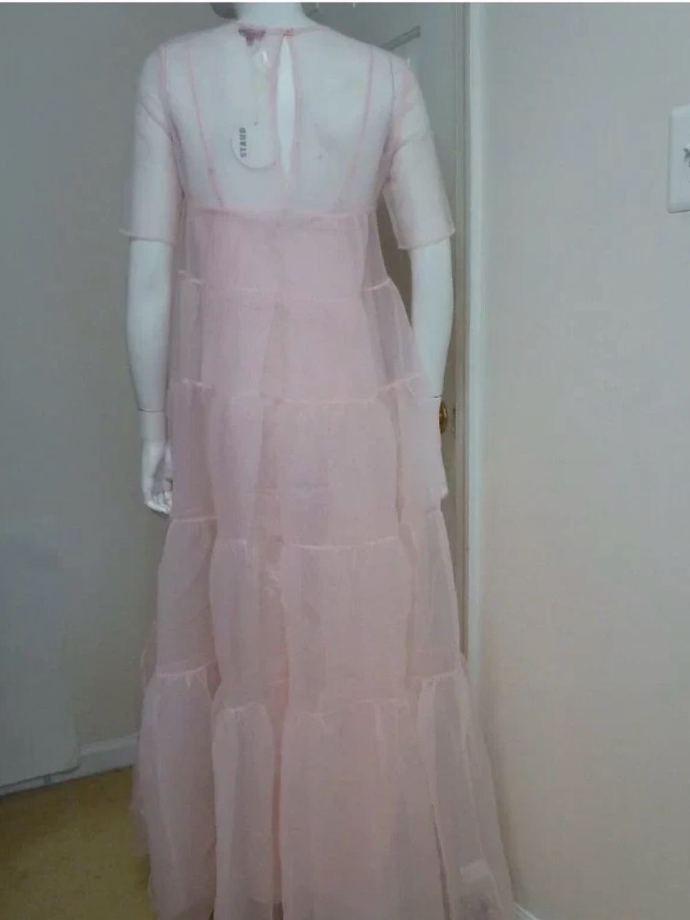 Staud Hyacinth Short-Sleeve Tiered Organza Maxi Dress - Picture 9 of 10